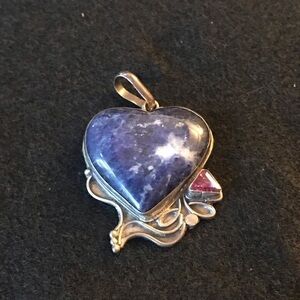 Blue & 925 silver heart charm Valentine's Day love